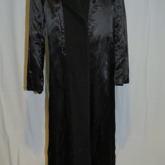 AGNES B. Black Brushed Flannel Lambswool Angora Blend Double Breasted Overcoat 3 - Picture 8 of 10